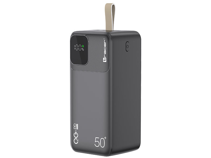 Power Bank Tracer Prime V5 50000 mAh, Încărcare Rapidă QC 22.5W  PD 20W, 2x USB-A + USB-C, Afișaj LED