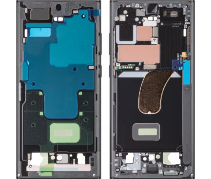 Rama   Carcasa   Mijloc, ecran Samsung Galaxy S23 Ultra, Original Service Pack, Neagra Graphite