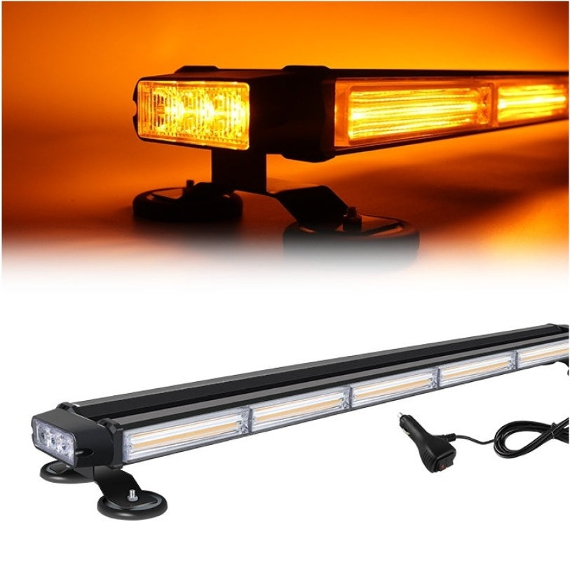 Rampa girofar proiector LED COB stroboscopic lumina portocalie 12 24V baza magnetica
