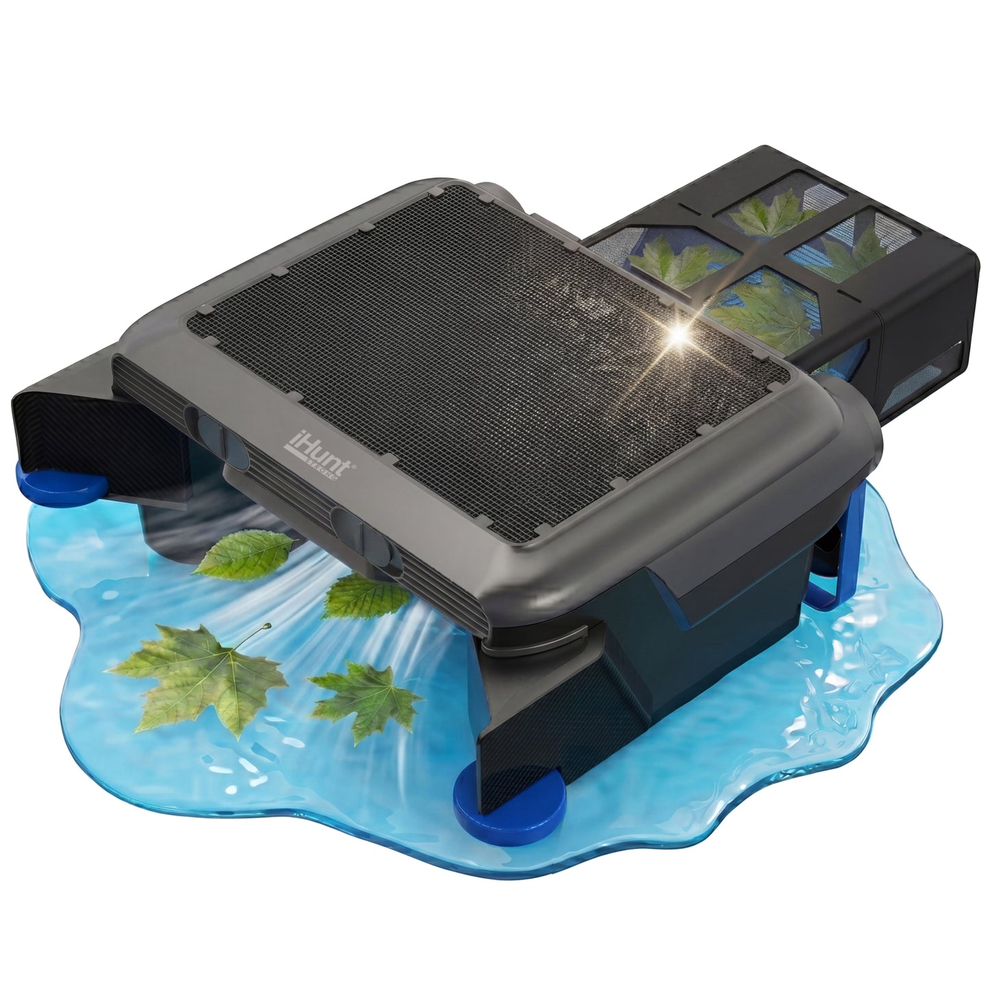 Robot curatare piscina iHunt Robo Skimmer Solar, Skimer solar plutitor, curata suprafata apei