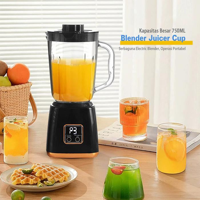 Blender Storcator portabil cu cana 750ML Blender de fructe multifunctional cu 10 lame Blender electric USB HP-158