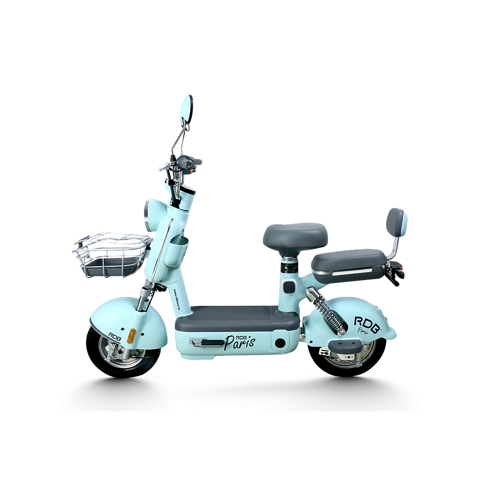 Scuter Electric PARIS, 600W, fara permis, 48V 20Ah, 25km h, Blue