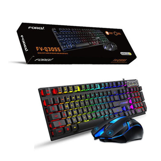 Set Kit Mouse cu Tastatura Forev Keyboard + mouse pc Black FV-Q305S Gaming
