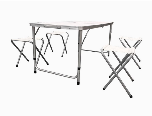 Set masa pliabila camping cu 4 scaune tip servieta pentru picnic, gratar, gradina