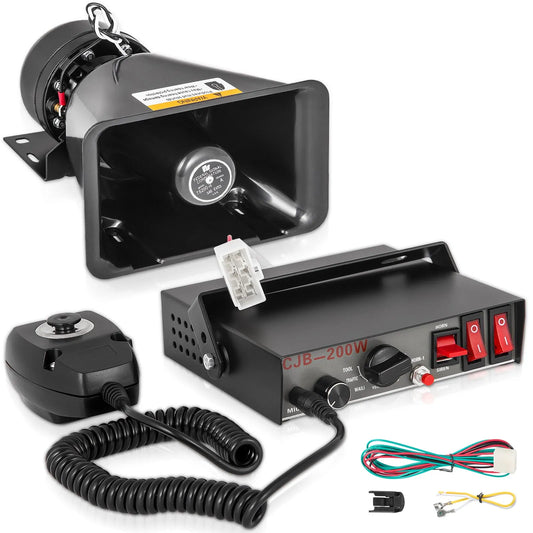 Sirena 7 sunete cu microfon 12V 200W , Profesionala, offroad, ssv, utv,