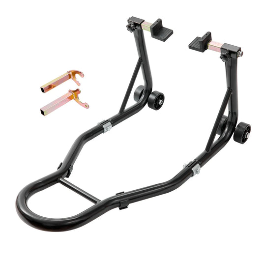 Stand Moto Spate Paddock 385 kg - Suport Ridicare Roată Spate, Adaptoare U + L, Universal