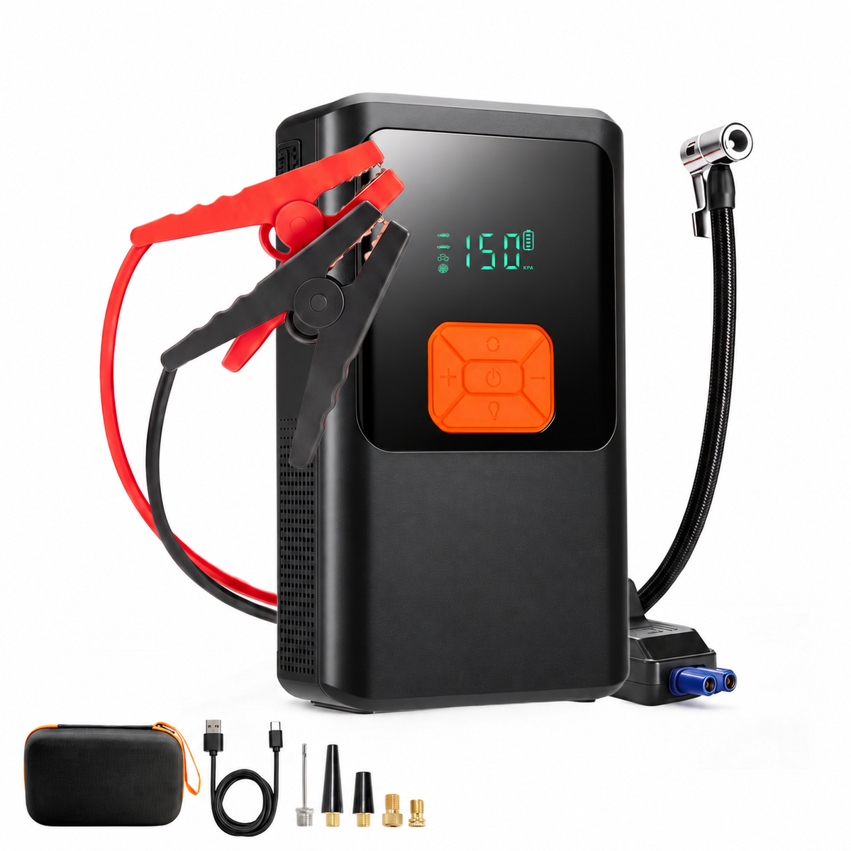 Starter auto 4000A cu compresor 150 PSI, 12V, 12000 mAh, pentru auto, ATV și SSV