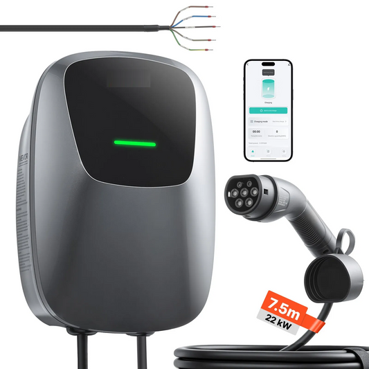 Stație Încărcare Mașină Electrică 22 kW Trifazată Type 2, 32A, Cablu 7.5 m, Smart WiFi, Control prin Aplicație, IP65, incarcator EV