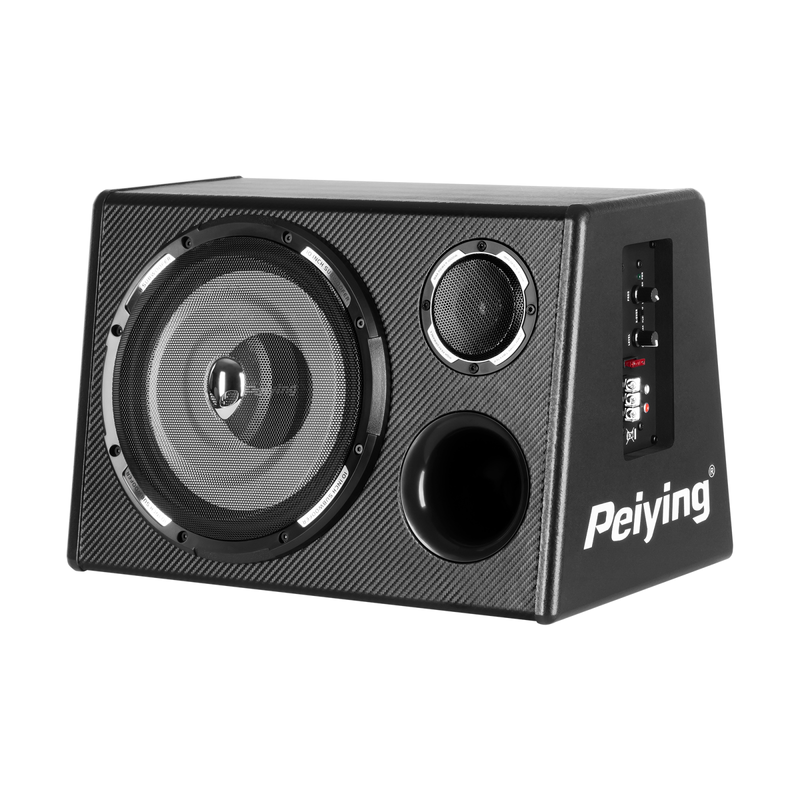 Subwoofer Auto cu amplificator incorporat, Activ Peiying PY250QA 10   (25 cm) 200W cu Amplificator Încorporat, Incintă Bass Reflex
