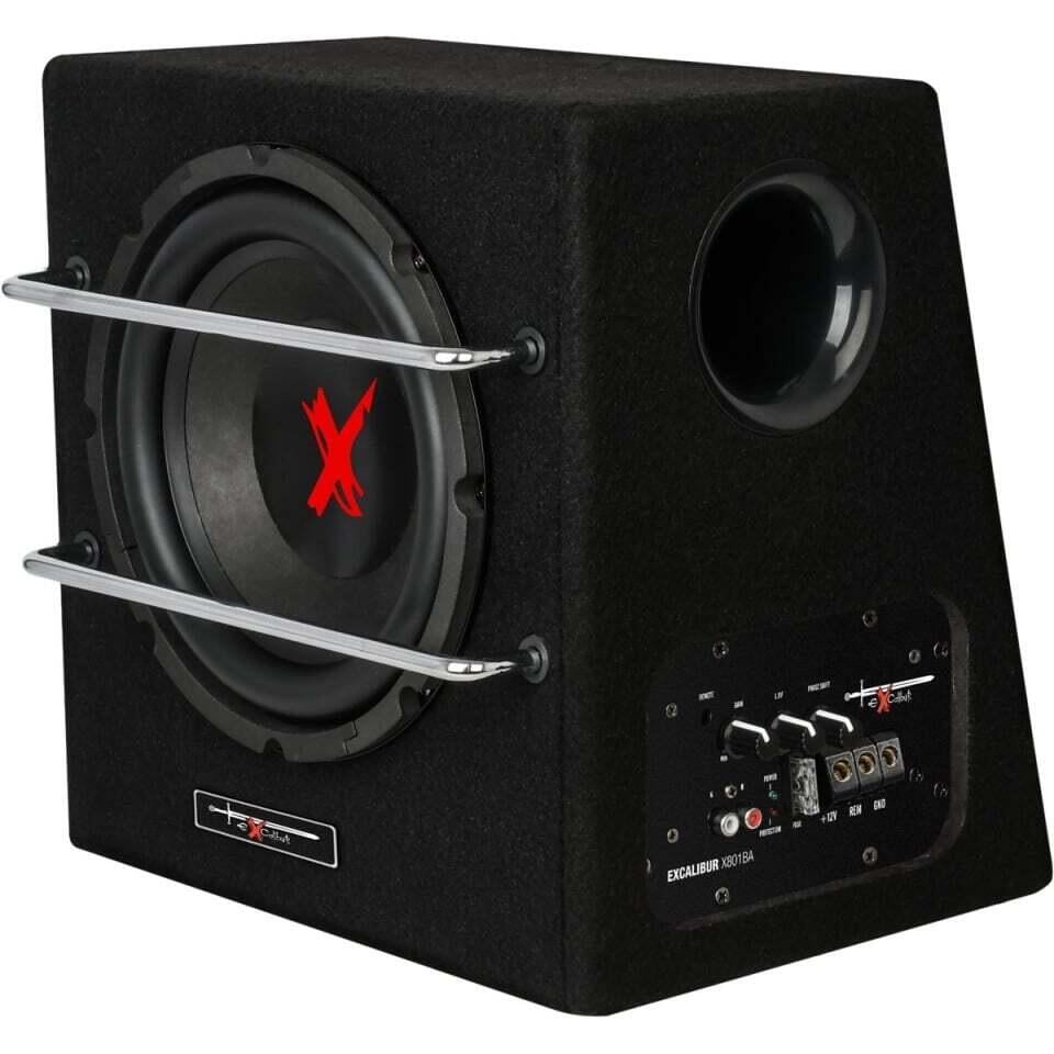 Subwoofer auto EXCALIBUR DE 20CM (8 ), cu amplificator 1100W , Subwoofer auto activ cu amplificator incorporat