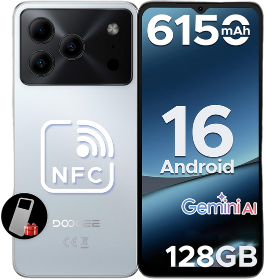 Telefon Doogee Note 56 Pro 4G Octa-Core 6.56-inch IPS 90Hz 4GB RAM/128GB NFC 6150mAh Android 16 Silve