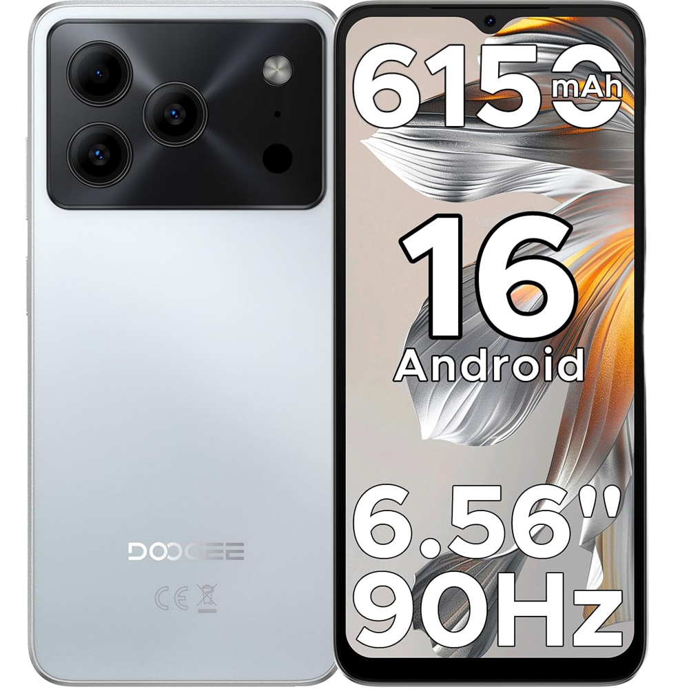 Telefon Doogee Note 56 4G, 6.56-inch IPS 90Hz 64GB 6150mAh Android 16 silver
