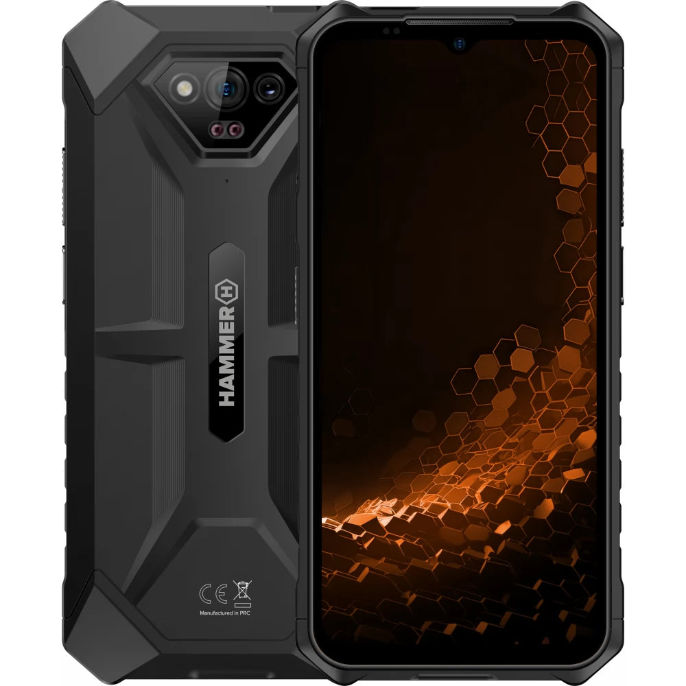 Telefon Hammer Iron V, Display 6.5  , 6320mAh, 50mpx,64gb, NFC, ip69, Certificat militar MIL-STD-810H, black  telefon rezistent