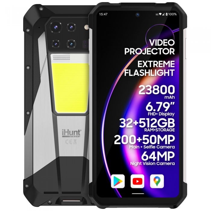 Telefon iHunt Tank 3 PRO, Proiector, 512gb,32gb ram, Night Vision, 200mpx