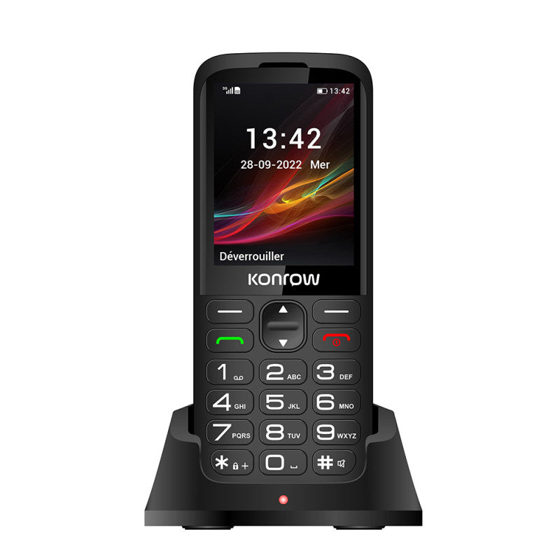 Telefon Konrow Senior 280 ,Display mare 2.8  , cu doc incarcare, 2G   Telefon cu taste butoane   Telefon batrani