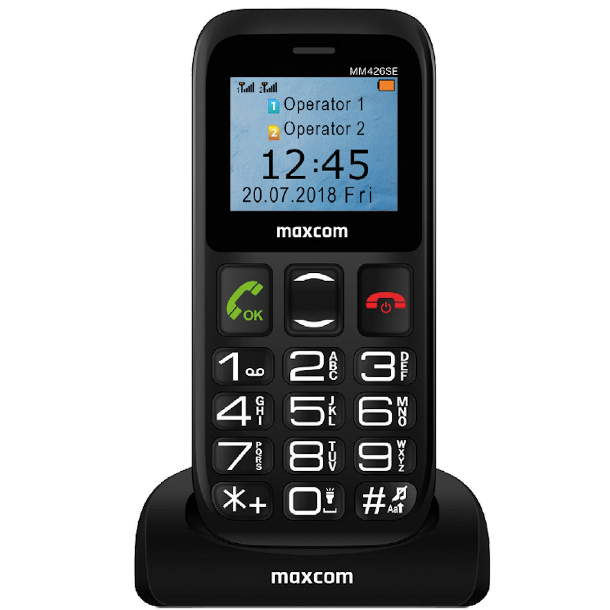 Telefon MaxCom Comfort MM426 SE 2G, Black, Dual SIM Black   Telefon Taste MM426   Telefon Seniori batrani