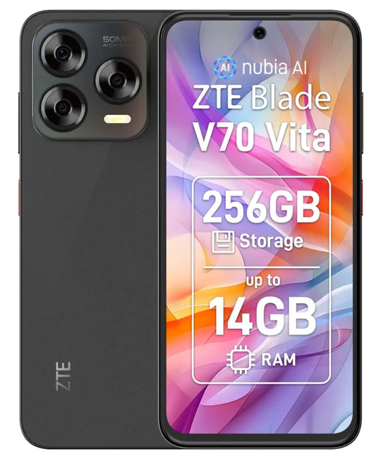 Telefon Mobil ZTE Blade V70 Vita, Ecran IPS LCD 6.7  , 256GB Memorie, 4GB RAM, Camera Duala 50+2 MP, Wi-Fi, 4G, Dual SIM, Android (Gri)