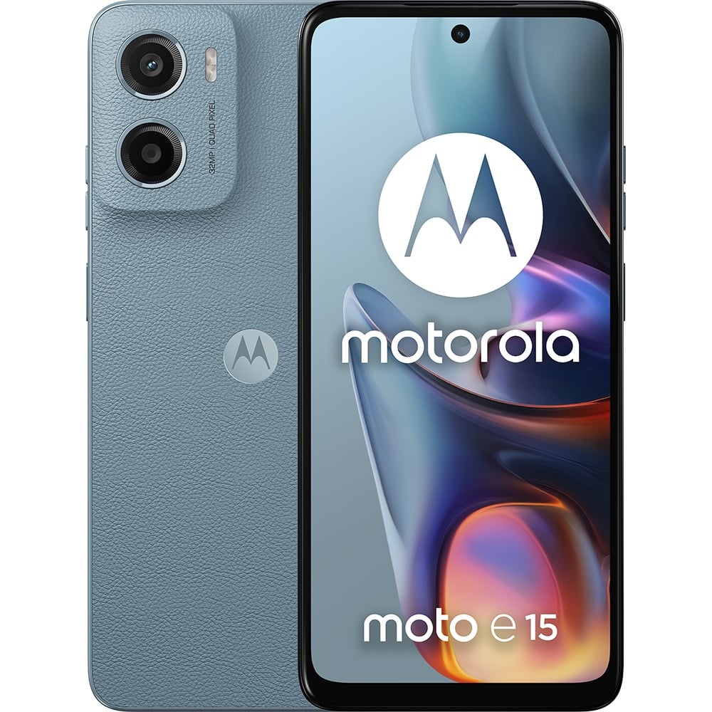 Motorola Moto E15 smartphone albastru – 64GB, 6.67 inch, Dual SIM, 4G