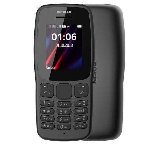 Telefon Nokia 106, Display 1.8 inch, 4MB 4MB 2g Dual Sim Black, Telefon cu taste   Telefon seniori