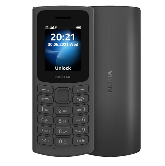 Telefon Nokia 105 4G, Display 2.4  , IP54, Black   Telefon cu butoane   Telefon seniori   Telefon batrani