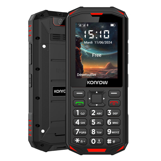 Telefon rezistent Konrow Stone Next (IP68 Certified Shockproof Phone - 2.4   - Wifi Hotspot - 4G - Dual Sim) Black Telefon Taste