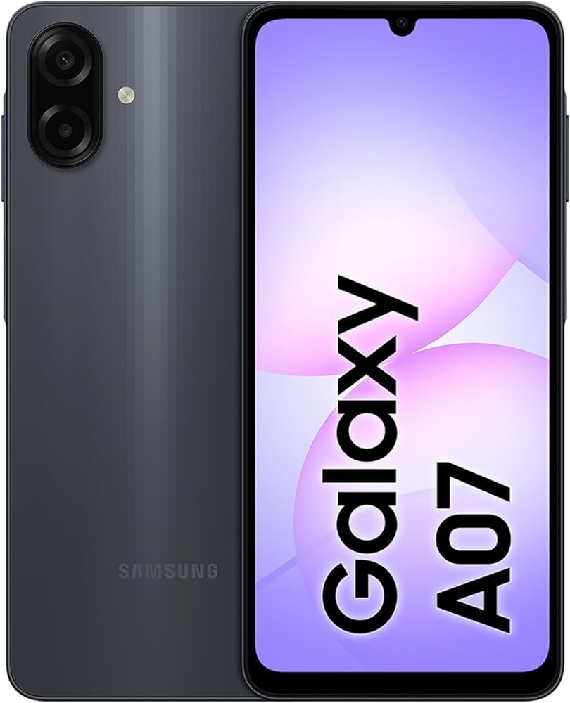 Samsung Galaxy  A07 black, telefon ieftin, vedere din fata