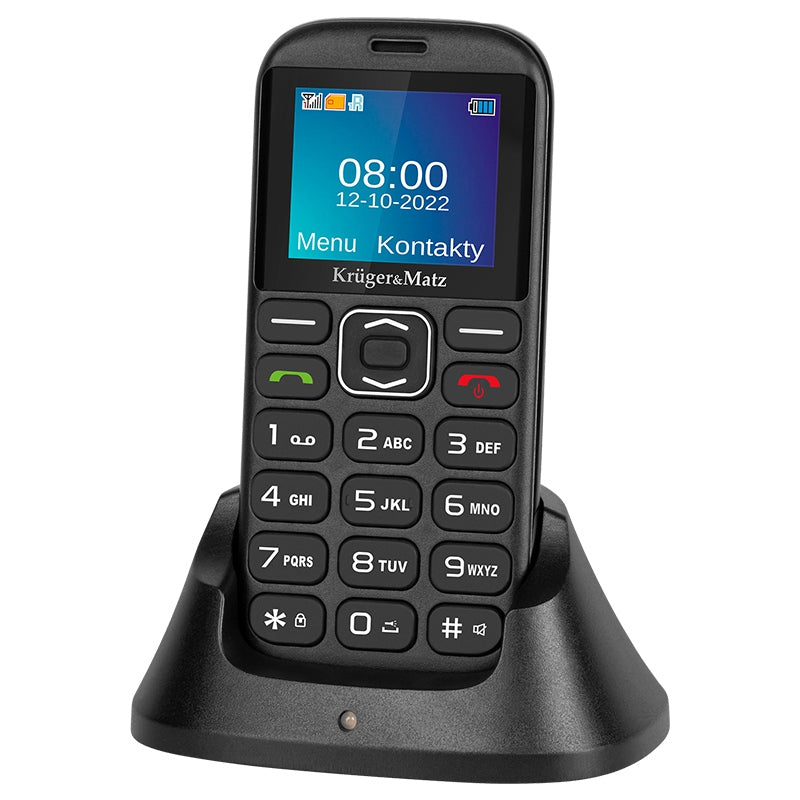 Telefon Seniori KrugerMatz Simple 920 Dual SIM cu Buton SOS, Ecran 1.77  , Stație de Încărcare și Lanternă