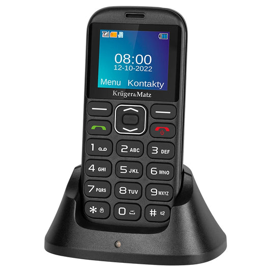 Telefon Seniori KrugerMatz Simple 920 Dual SIM cu Buton SOS, Ecran 1.77  , Stație de Încărcare și Lanternă