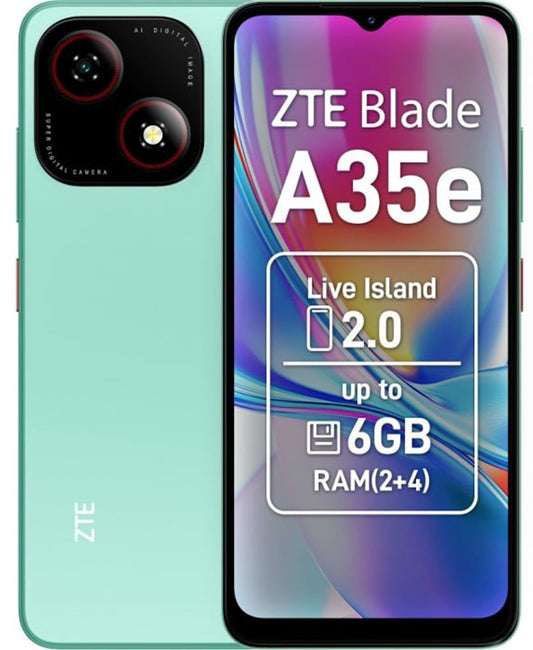 Telefon ZTE Blade A35e 4G Dual SIM 64GB, Baterie 5000 mAh, Display 6.5 inch, Verde