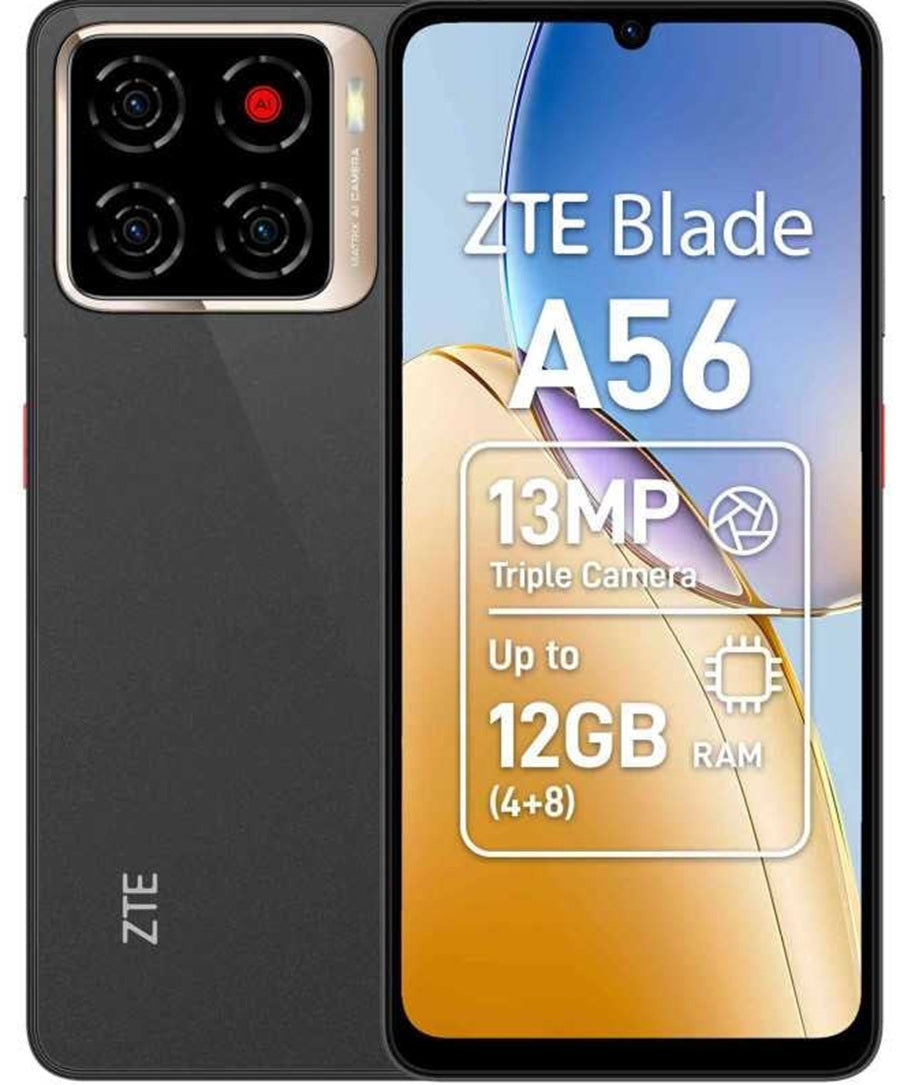 Telefon ZTE Blade A56, 4g, Display 6,75   90Hz, 128gb, 4gb ram, Black Negru