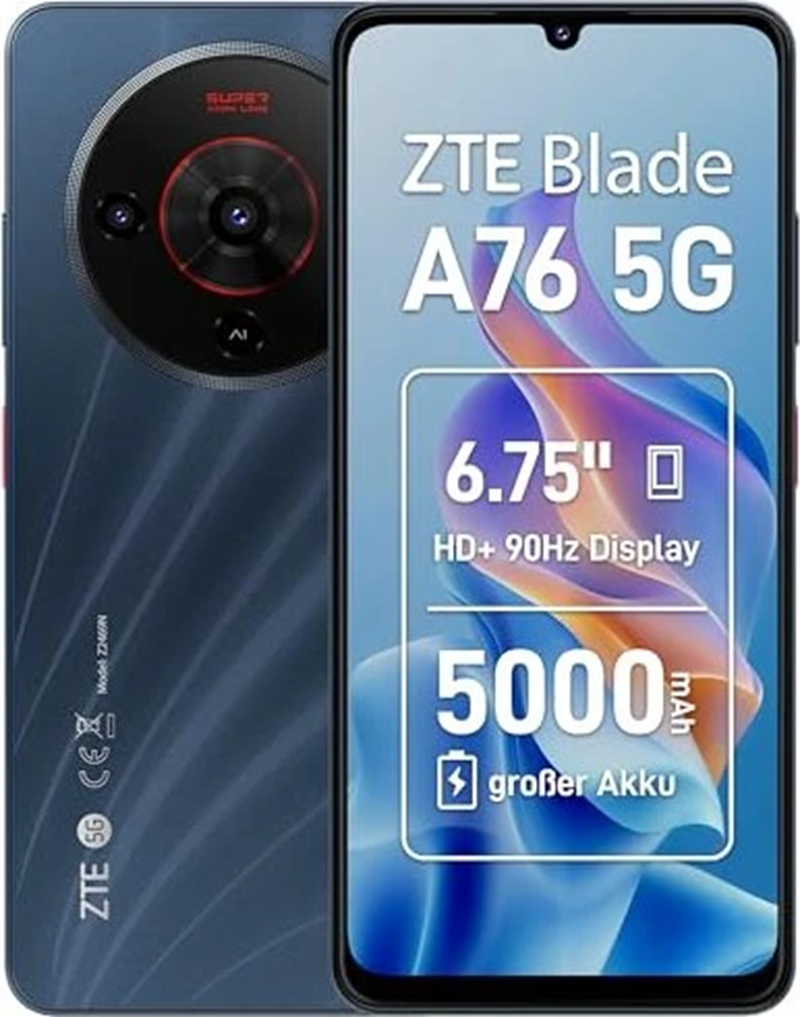 Telefon ZTE Blade A76 5G, NFC, 128gb, 4gb ram, Display 6.75  , Baterie 5000mAh, Negru