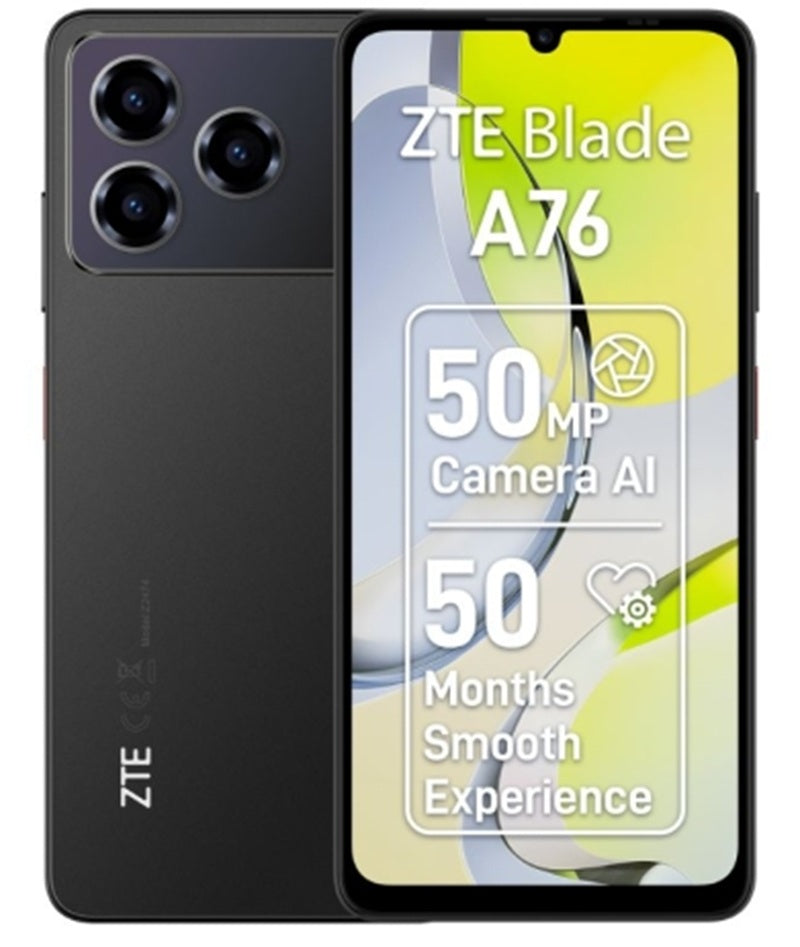 Telefon ZTE Blade A76, 128gb , 4gb ram, Display 6.75  , Baterie 5000mAh, Negru