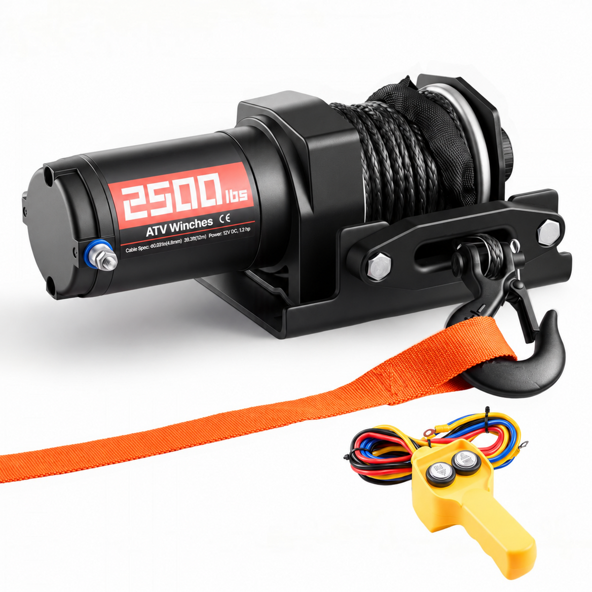 Troliu electric ATV UTV 1134 kg, 12 V, sufa sintetica 12 m, telecomanda cu fir