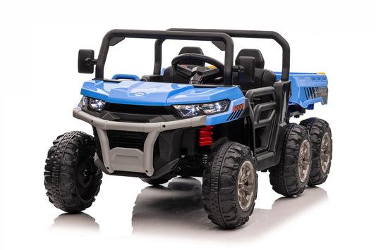 UTV electric Farm Tractor COPII, 6x6, cu 2 locuri, 180W, 12V, echipare premium, albastru, atv copii, masina copii