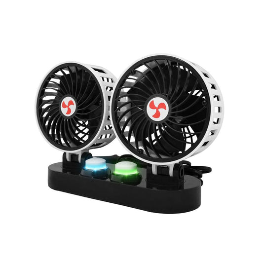 Ventilator Auto Dublu 12V cu 2 Capete Rotative, Răcire Cabină pentru Mașină, ATV, UTV, SSV și Jeep