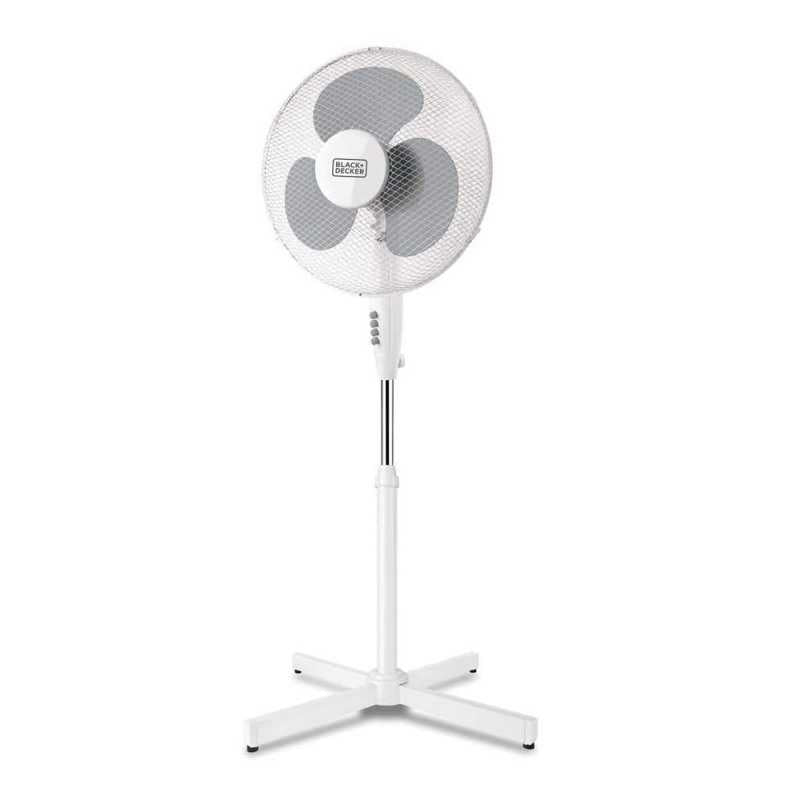 Ventilator cu picior BlackDecker 40 W, ALB, CANICULA