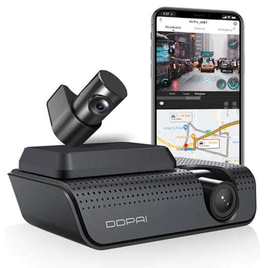 Camera auto DDPAI X5 Pro GPS DUAL, camera fata/spate, 4K, 90 fps, WiFi, Negru, CAMERA BORD AUTO